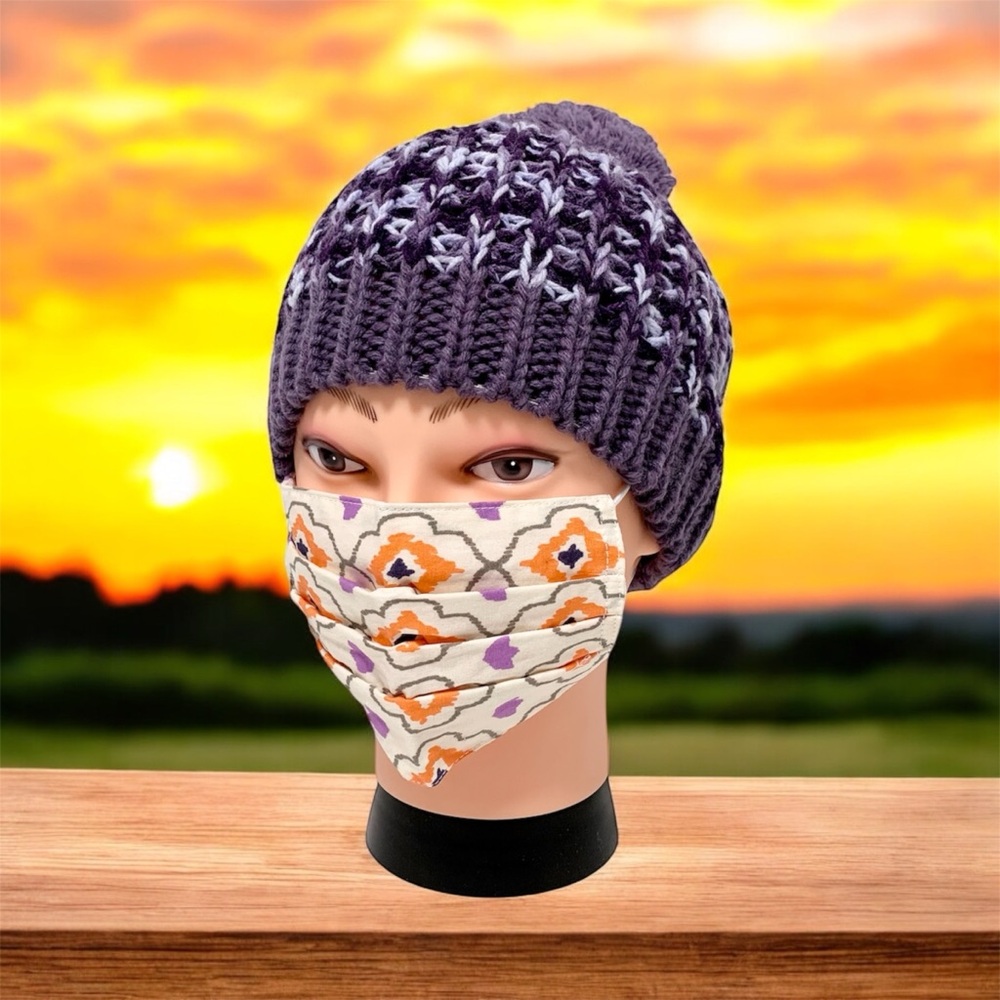 Washable & Reusable Flower Print Cotton Face Mask - Picture 1 of 4